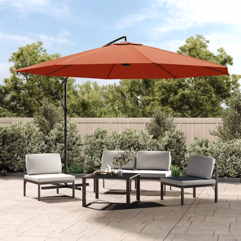 Berkfield Home Elegant Cantilever Garden Umbrella with Aluminium Pole, Terracotta – 2