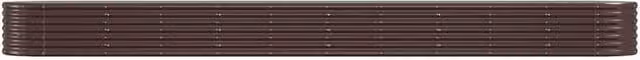 Berkfield Home Garden Raised Bed in Brown Powder-coated Steel, W: 440 cm, D: 80 cm, H: 36 cm