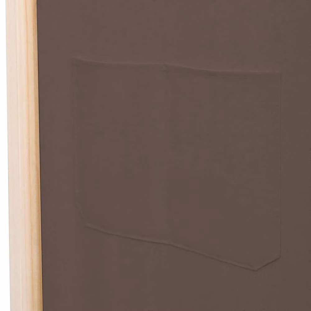 Berkfield Home 6-Panel Fabric and Wood Room Divider, Brown, W/H/D: 240 x 170 x 4 cm – 6