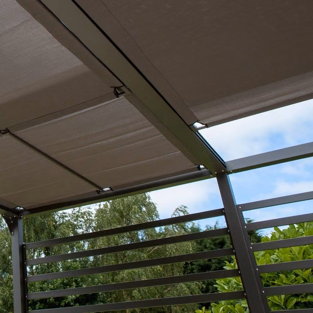 Rowlinson Florence 4x3 Canopy in Dark Grey, W: 404 cm, D: 304 cm, H: 220 cm – 3