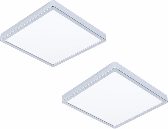 Loops 2 Pack Modern LED Ceiling Light in Chrome and White Plastic