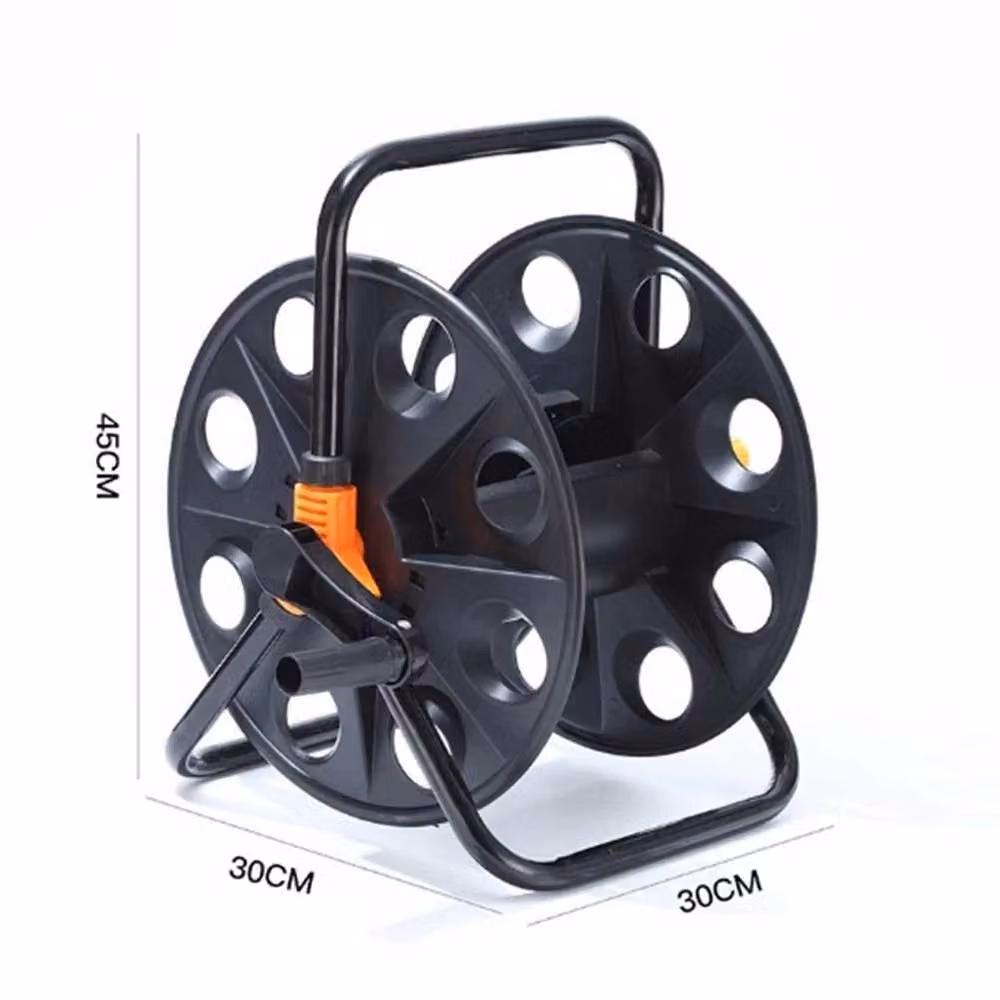 FLAVORA Black Freestanding Manual Garden Hose Pipe Reel Cart with 20m Hose – 2