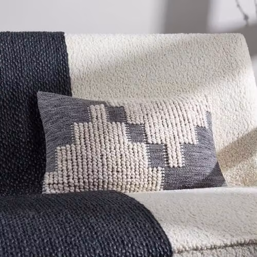 HOEM Himal Woven Knot Cotton Cushion in Dusk Blue, W/D/H: 30 x 50 cm – 2