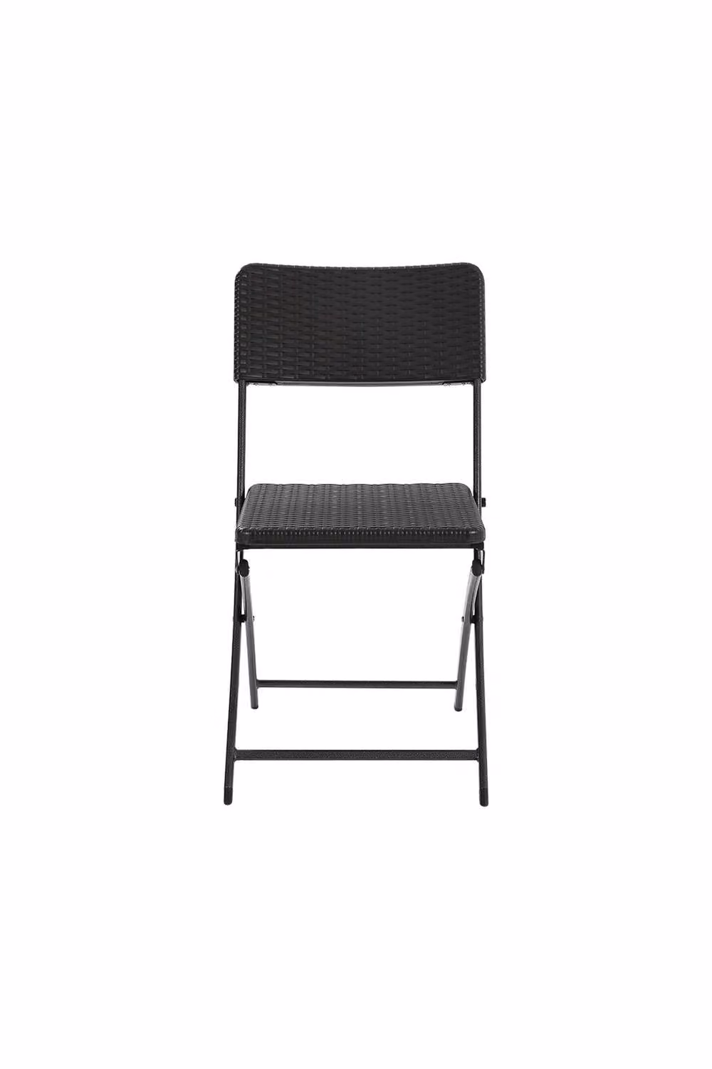 Garden Sanctuary Set of 2 Black Rattan Plastic Folding Chairs – 2