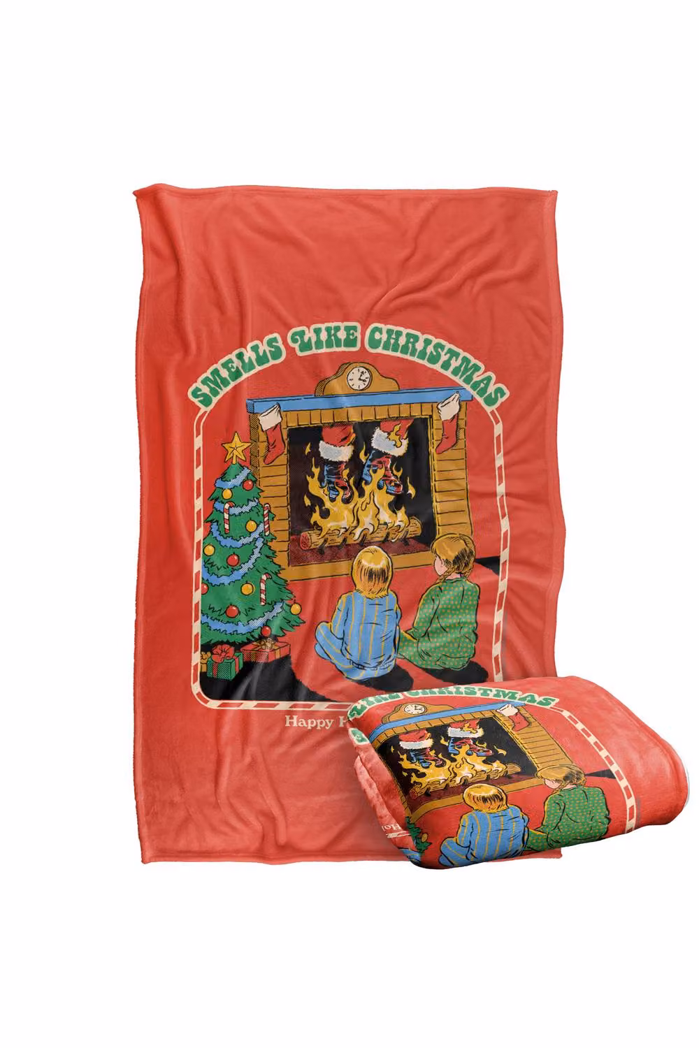 Steven Rhodes Smells Like Christmas Multicolour Super Soft Fleece Throw Blanket W/D/H: 152 x 127 cm – 2