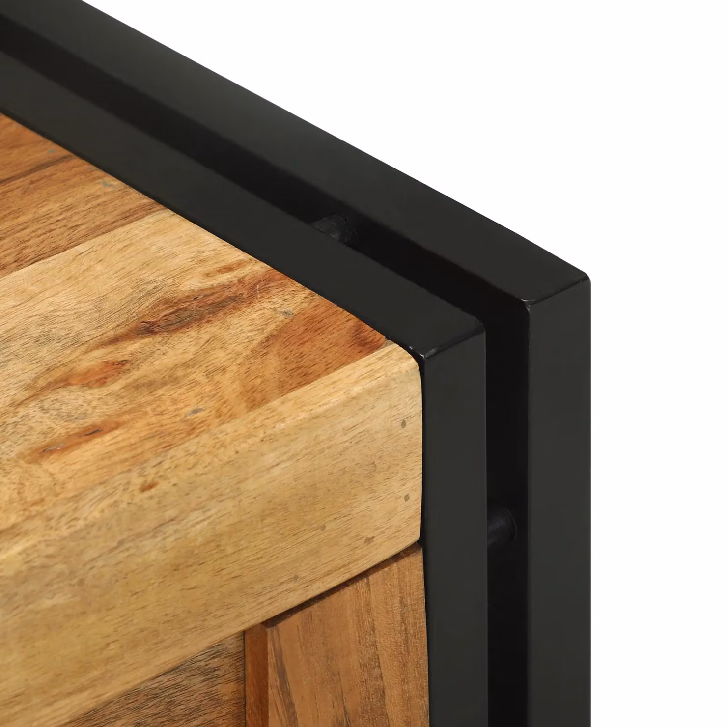 Berkfield Home Rustic Acacia Wood Storage Chest in Brown and Black, W/D/H: 40 x 40 x 40 cm – 4