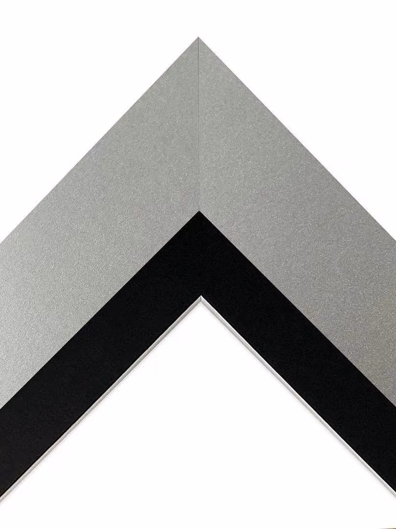 Frames & Mirrors 4U Metro Modern Rectangular Single Picture Frame in Light Grey with Black Mount for Image Size W: 50 cm, H: 40 cm – 2