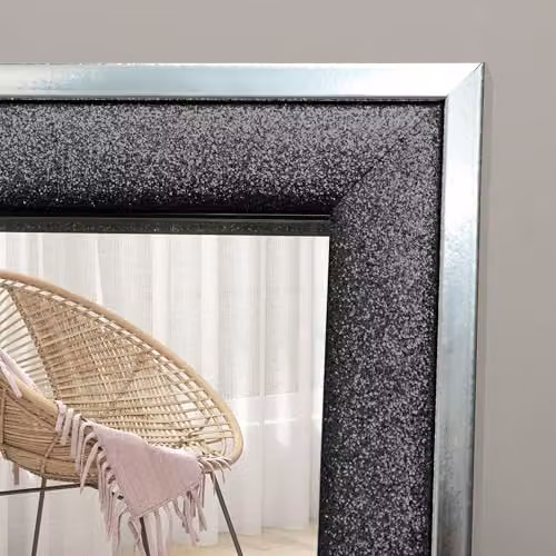 HOMCOM Full Length Rectangular Mirror in Black, Wall Mounted or Leaning, W: 37 cm, H: 157 cm – 6