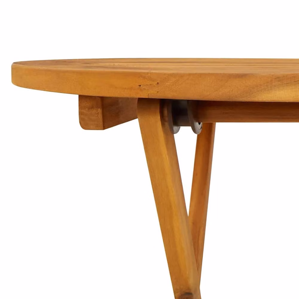 Berkfield Home Folding Garden Table in Brown Oiled Solid Acacia Wood, 70 cm – 3