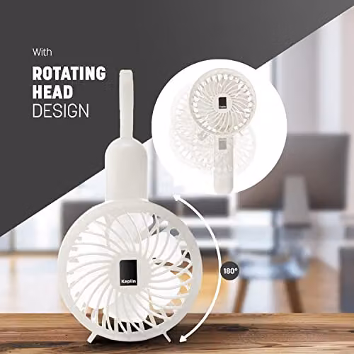 Keplin Portable Mini Handheld Fan 2 Pack, USB Rechargeable, White – 4
