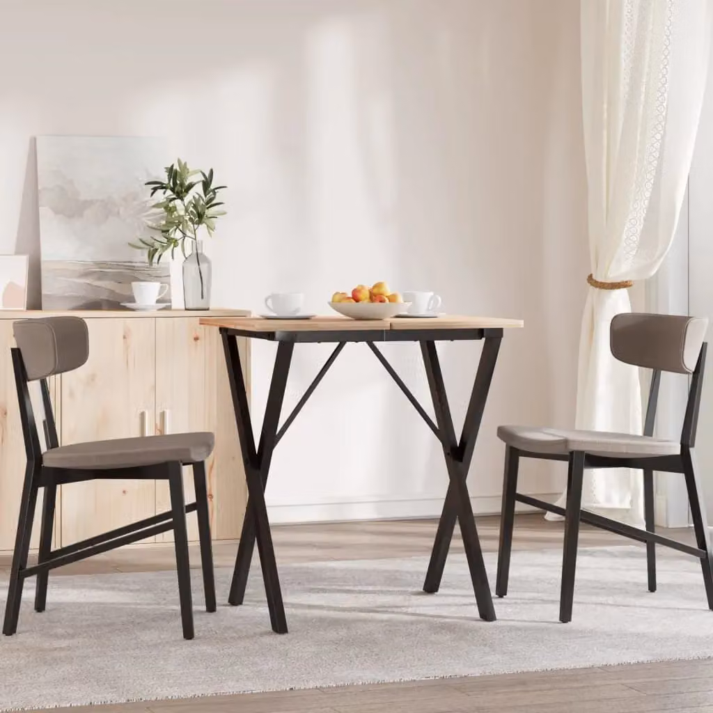 Berkfield Home X-Frame Dining Table Legs in Black Steel, W/D/H: 60 x 50 x 73 cm – 3