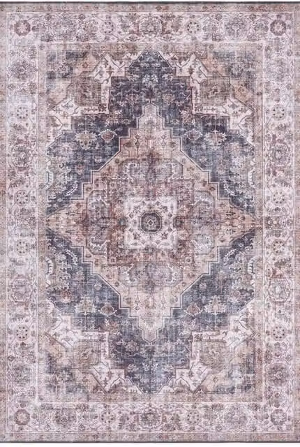 THE RUGS Palma Reversible Indoor Outdoor Herringbone Rug in Grey and Multicolour, W/D/H: 80 x 250 cm