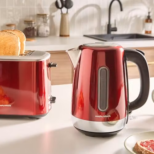 Morphy Richards Equip Stainless Steel Jug Kettle, Red, 1.7 l – 3
