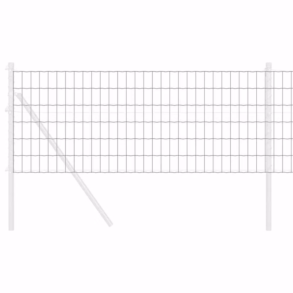 Berkfield Home Euro Fence Grey PVC Coated Steel Rectangular Fencing 0.4 x 50 m – 3