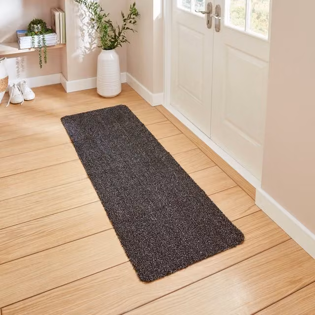 Terrys Maxi Washable Runner Mat in Dark Brown, Stain Resistant and Easy Care Cotton Polyester Rectangular Mat for Kitchen or Hallway