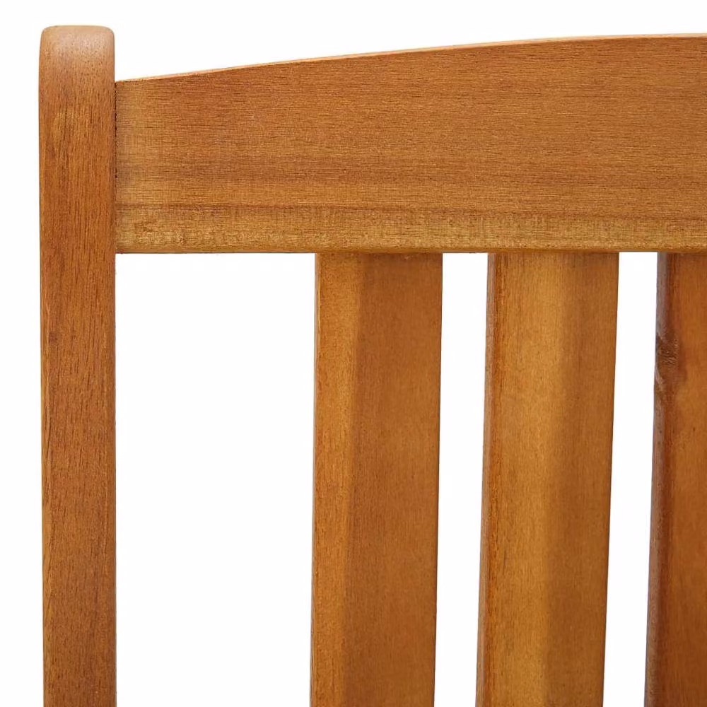Berkfield Home Set of 4 Rustic Brown Acacia Wood Garden Chairs with Armrests – 3