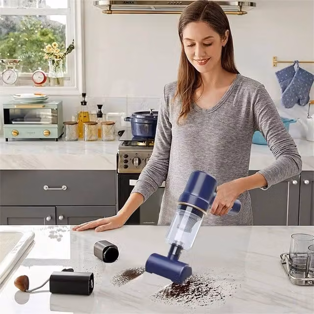 Nordara Cordless Wet and Dry Car Vacuum Cleaner in Blue with Strong Suction and LED Headlight