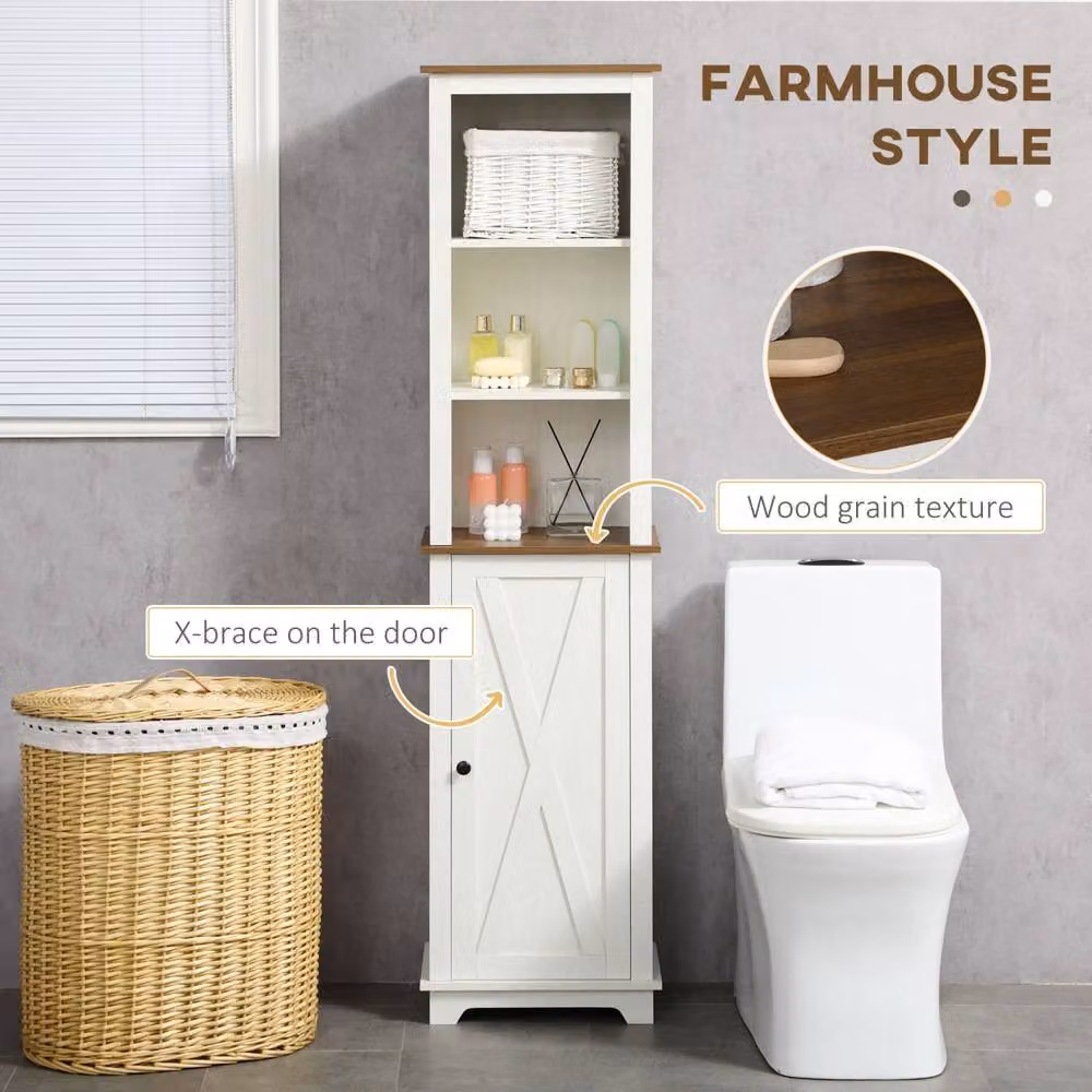 Wyld Haus Dokala 2 Piece White Bathroom Furniture Set Featuring a Tall Cabinet and Vanity Unit – 3