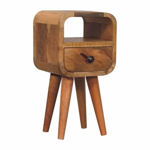 Mango Wood Extra Mini Bedside Table in Brown, W/D/H: 40 x 20 x 20 cm – 2