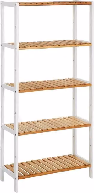 KORVIXA 5-Tier Bamboo Shoe Rack and Storage Shelf in Brown – 1