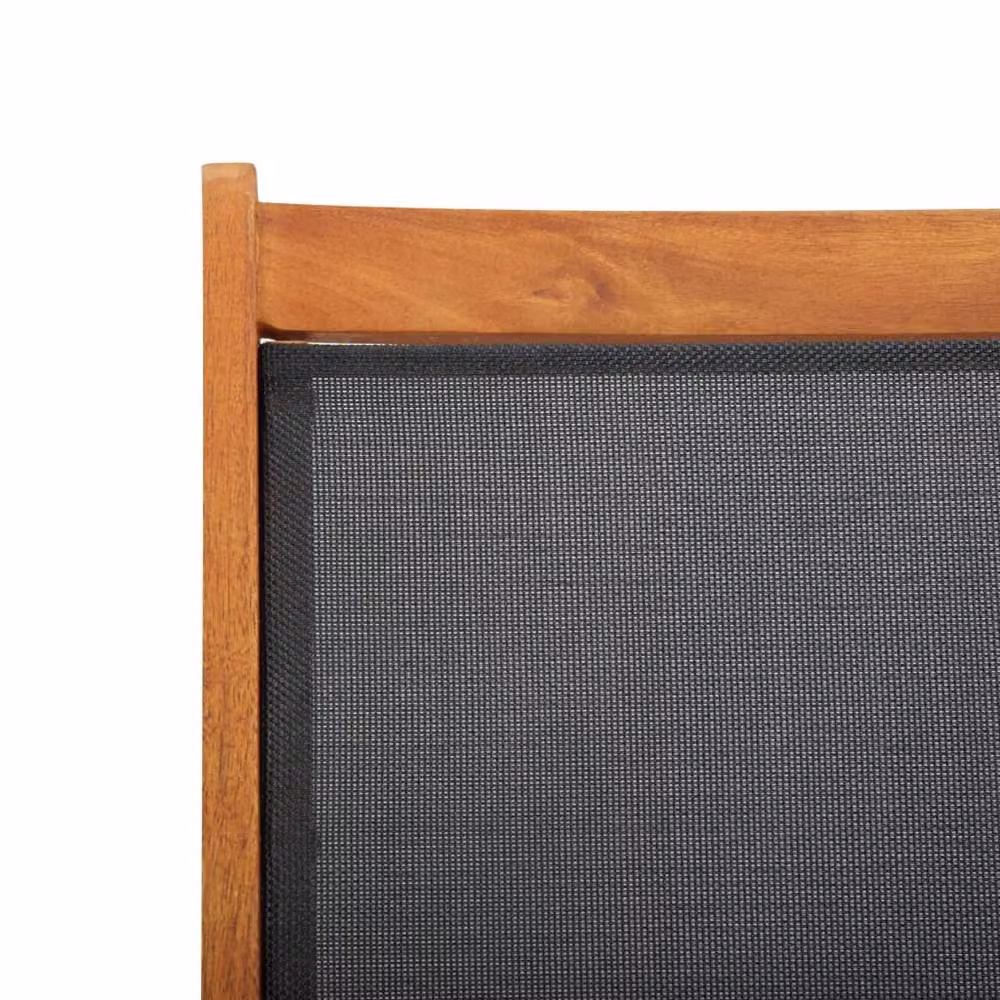 Berkfield Home Outdoor Deck Chair in Brown Acacia Wood and Textilene – 3