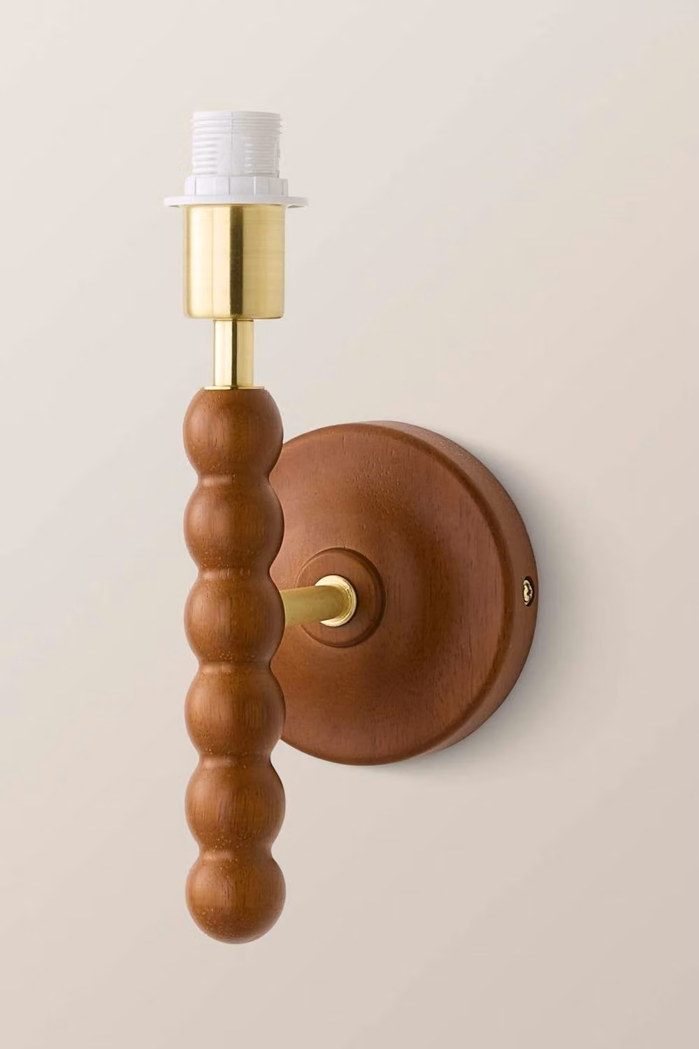 ValueLights Bobbins Mid-Century Wooden Bobble Table Lamp Base in Brown Walnut – 2