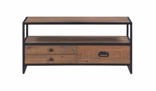 Baumhaus Ooki Widescreen Vintage Lacquered Wood Television Cabinet in Brown, W/D/H: 170 x 47 x 70 cm – 1