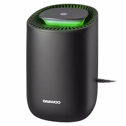 Daewoo 600ml Compact Dehumidifier in Black with Sleep Mode