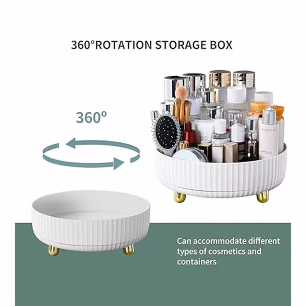 Dragodirect 360 Rotating Storage Rack Turntable Organizer in White – 2