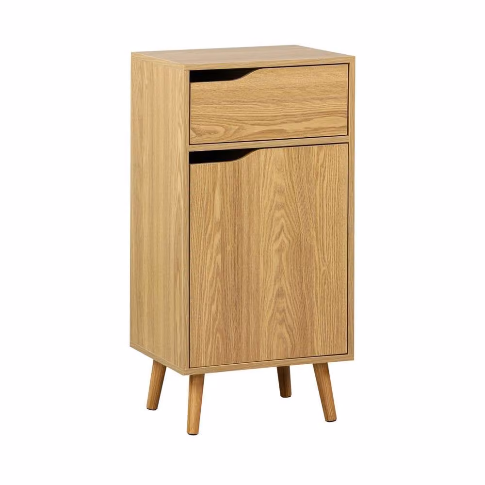 sweeek Vintage Bathroom Furniture in Light Brown with Hinged Doors and Internal Shelves, W/D/H: 36 x 16.7 x 90 cm – 2