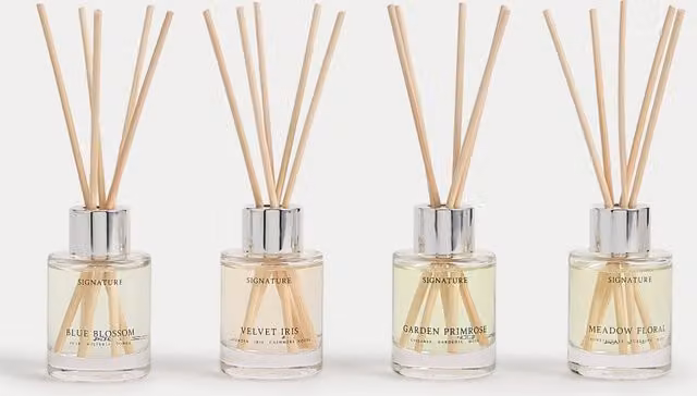 Signature Set of 4 Multicolour Floral Reed Diffusers, 40ml Each