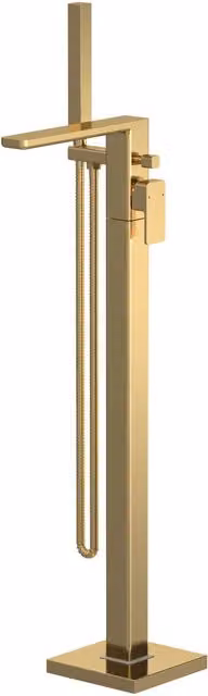 Balterley Freestanding Square Bath and Shower Mixer Tap in Brushed Brass