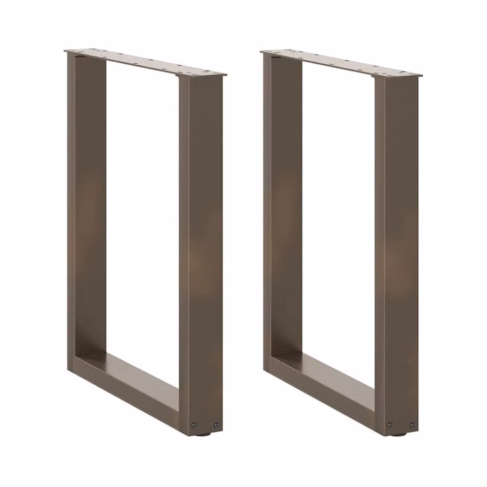 Berkfield Home U-Shaped Coffee Table Legs, 2 Pieces, Brown Steel, H: 72-73 cm x W: 70 cm – 1