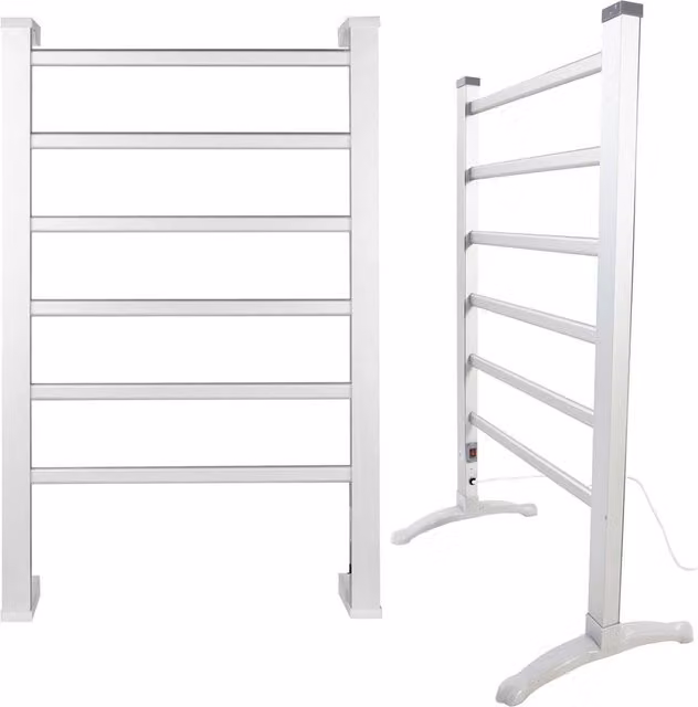 Nordara Aluminium Electric Towel Warmer Heated Rack in Silver, Width: 180 cm