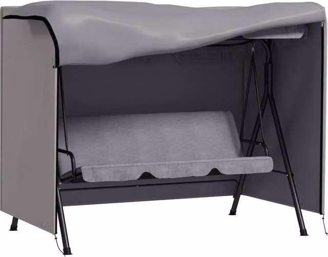 Matteo Weatherproof 3-Seater Garden Swing Chair Cover in Grey – 1