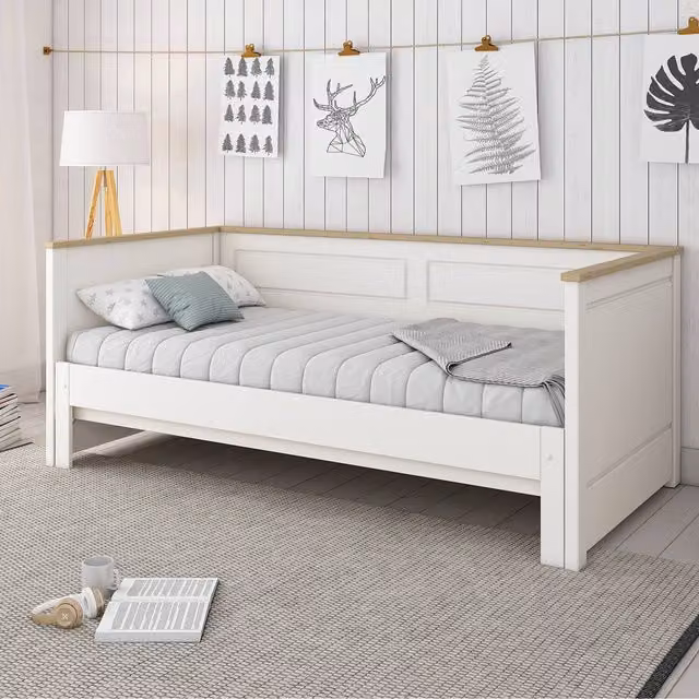 Kids Avenue Heritage Day Bed for Children in White Lacquered Oak, 90 x 190 cm