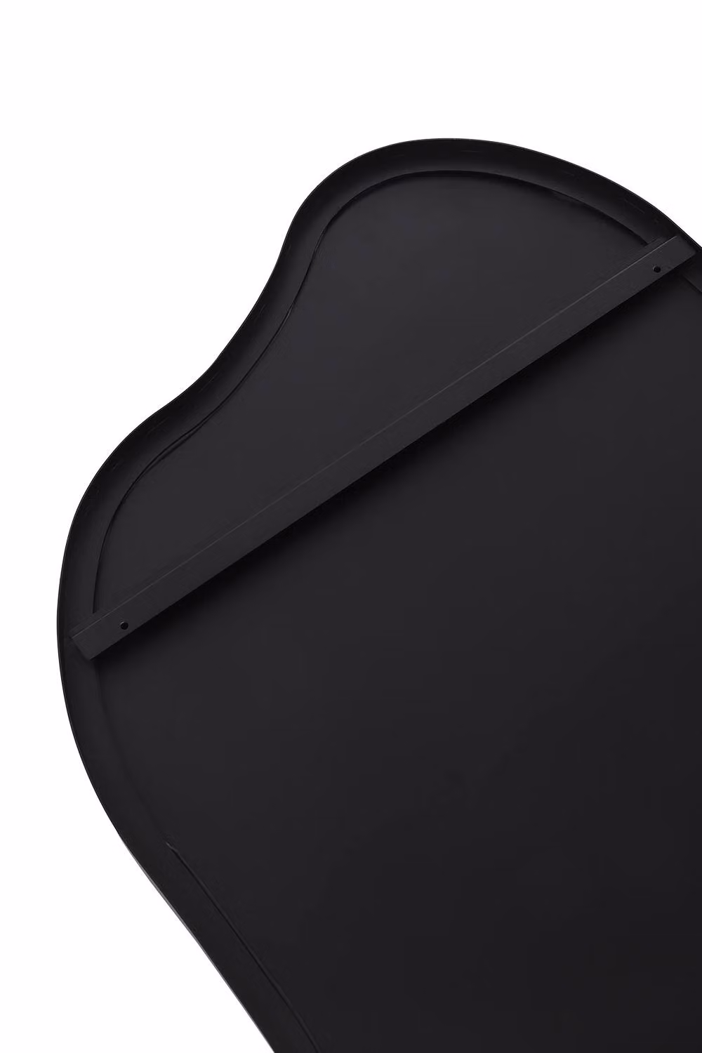 Living and Home Black Asymmetrical Art Deco Wall Mirror with Metal Frame, W: 50 cm, H: 85 cm – 3