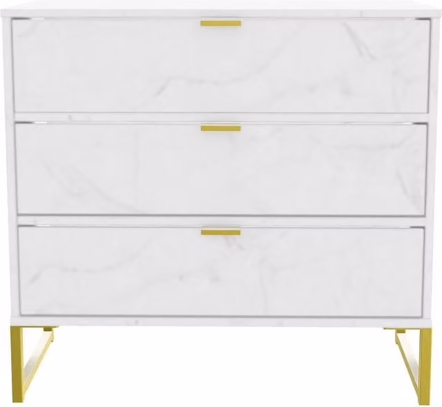 Ready Assembled 2 U Tamworth 3 Drawer Chest in Off-White