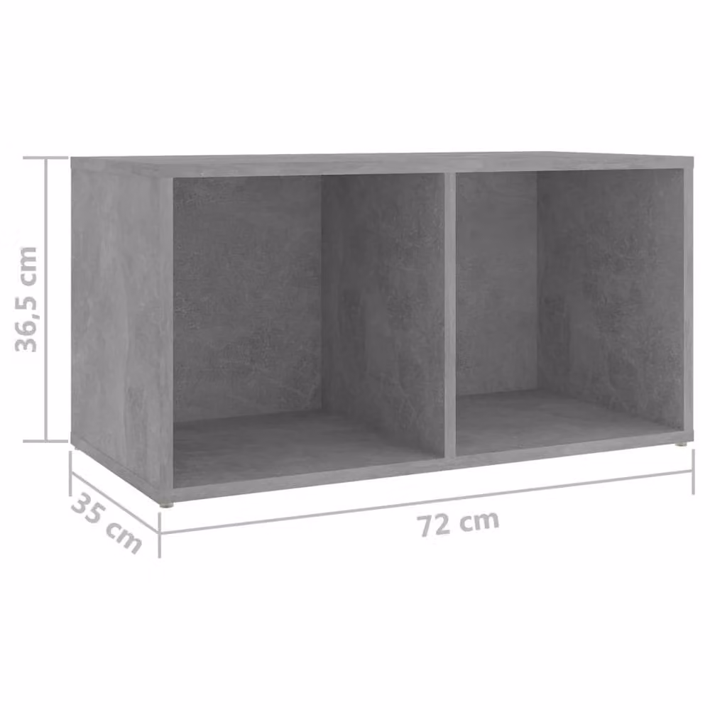 Berkfield Home Set of 2 Modern TV Cabinets in Concrete Grey, W/D/H: 72 x 35 x 36.5 cm – 4