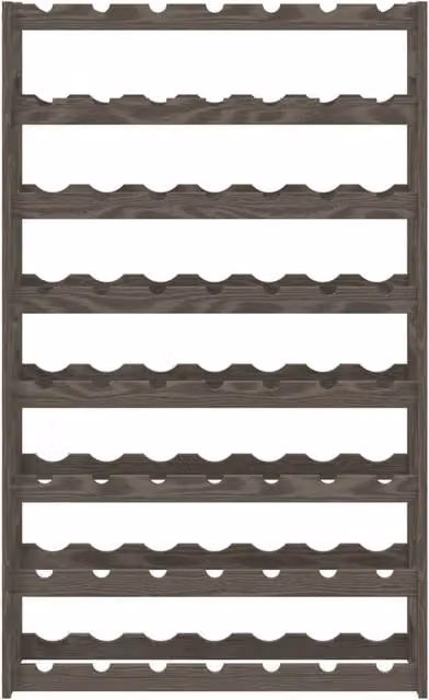 Berkfield Home Beautiful Grey Solid Pine Wood Wine Rack for 56 Bottles, H 118 x W 25 x D 25 cm – 1