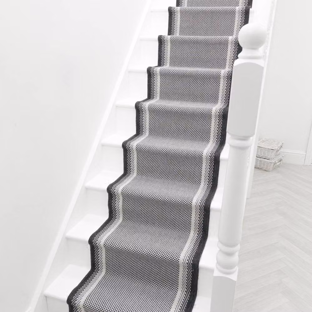 runrug Geo Reversible Durable Stair Runner Carpet, Black, W: 60 cm, L: 450 cm – 4