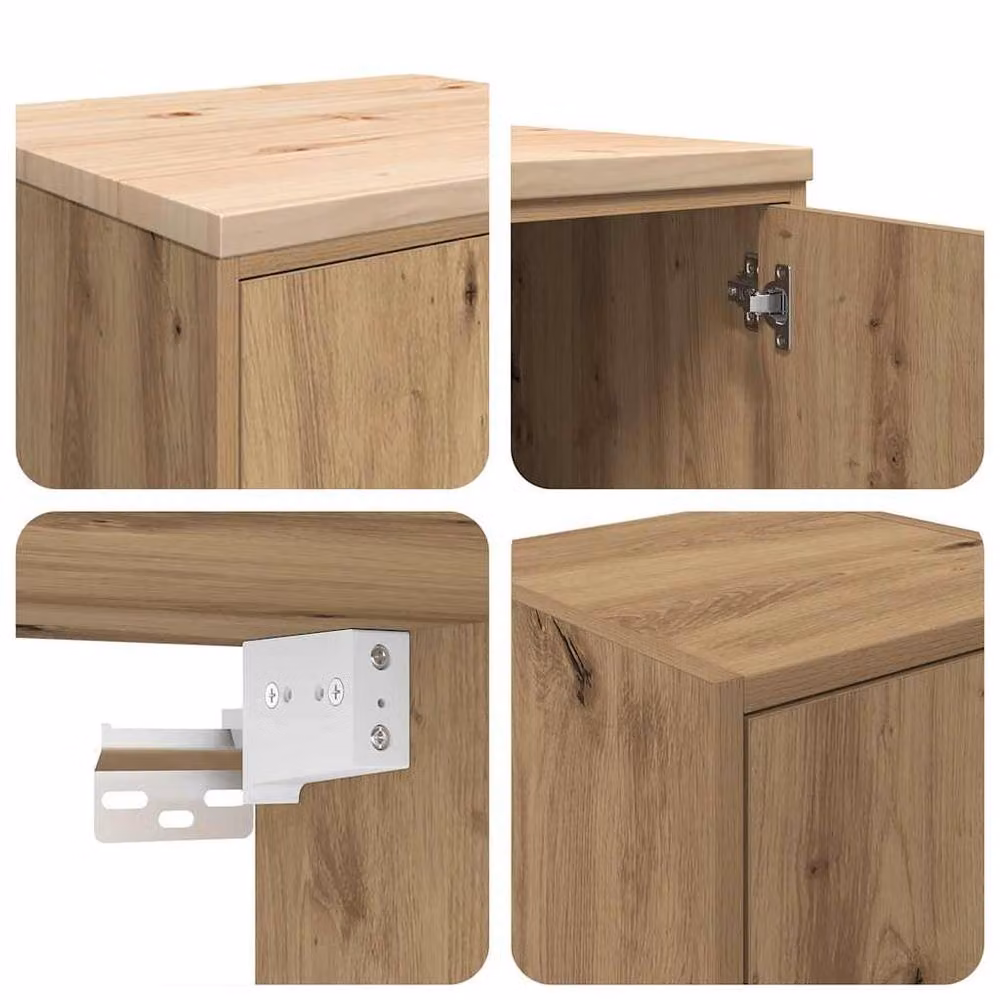 Berkfield Home Modern Garage Cabinets, 2 Piece Set in Artisan Oak Brown Engineered Wood – 3