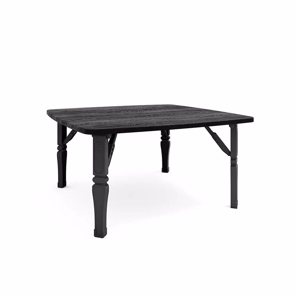 Living and Home Japanese Square Wooden Folding Table in Black – 4