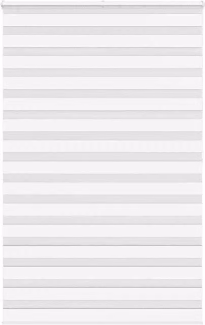 Berkfield Home White Zebra Day and Night Blind with Polyester Fabric, W: 150 cm, H: 200 cm