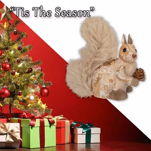 VFM e-Store Gold Christmas Squirrel Tabletop Decoration, W: 16 cm, H: 9 cm – 4