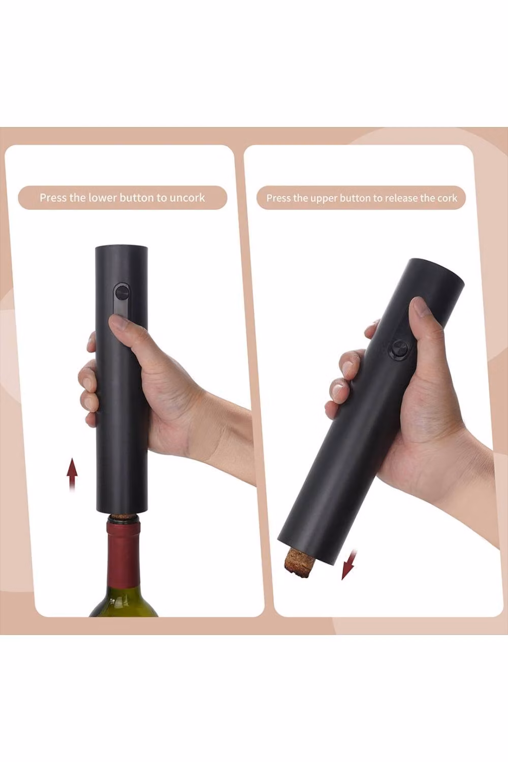 KDMD Electric Automatic Wine Bottle Opener Cordless Corkscrew in Black – 4
