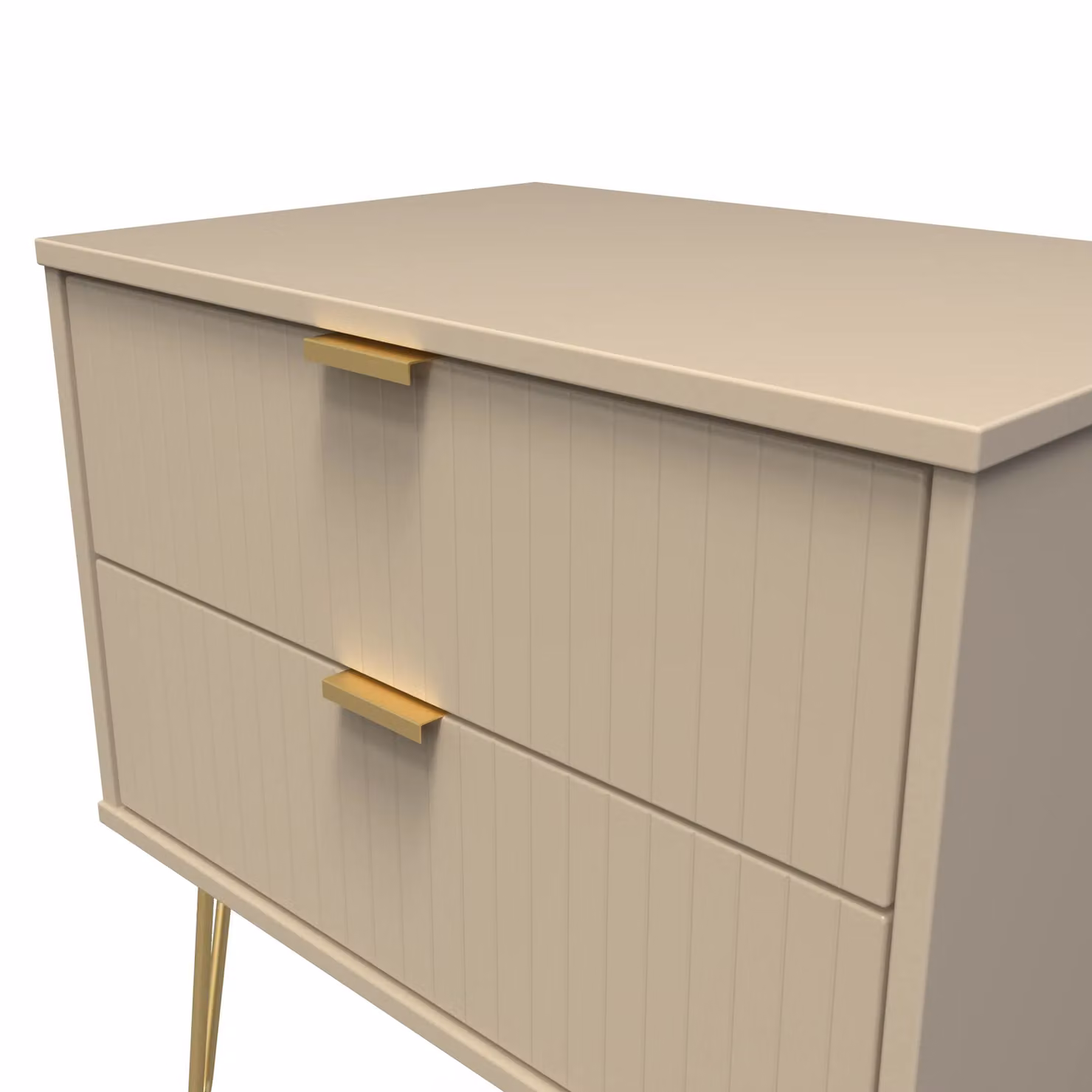 2 U Bexley 2 Drawer Side Table in Light Brown and Gold – 2