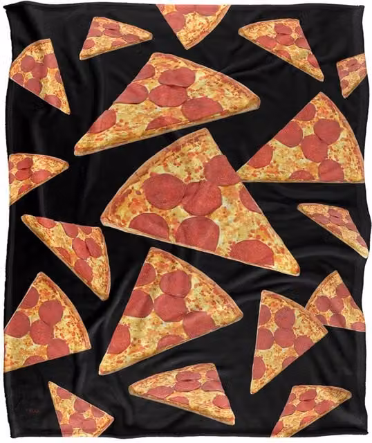 JQ Licensing James Piazza Pizza Pattern Super Soft Fleece Throw Blanket, White, W: 152 cm, D: 127 cm – 6