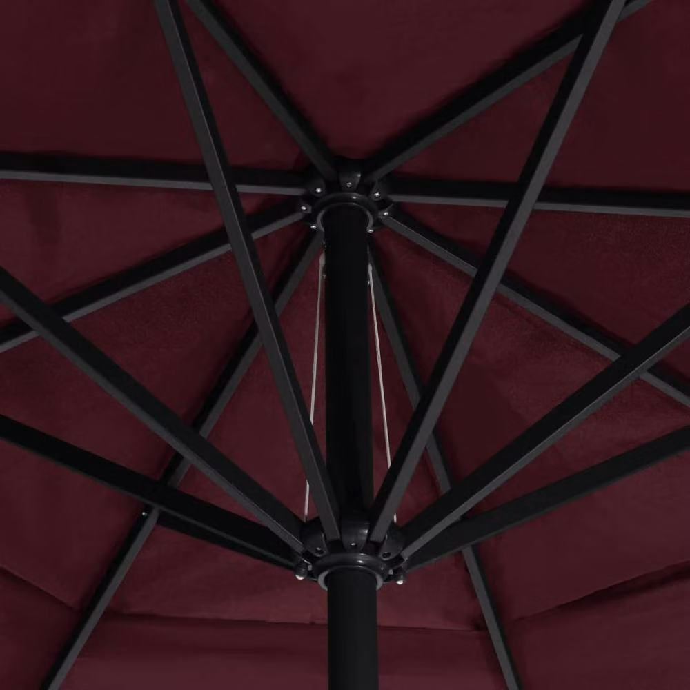 Berkfield Home Garden Parasol with Aluminium Pole, Red, Diameter: 600 cm, Height: 330 cm – 3