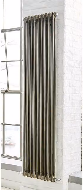Clifton Silver Vertical Radiator with 2 Columns, H x W: 180 x 42.5 cm – 1